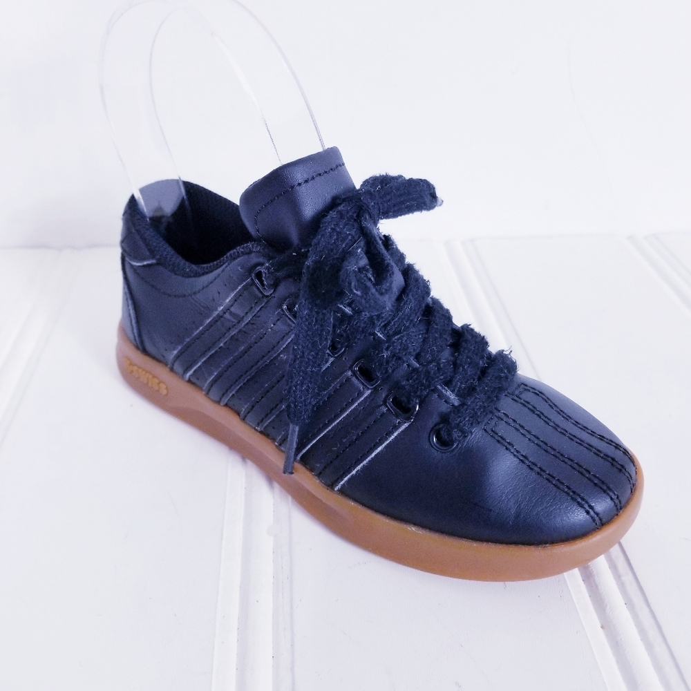 K-Swiss Sneakers Kids Size 12 Black Low Top Lace Up Tennis Shoes Girls Boys